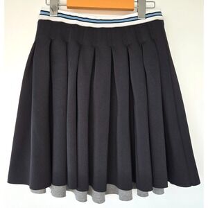 Manoush Skirt Athletic Chic Pleated Elastic Waist Size 38 Black Y2K Fairy Whimsy